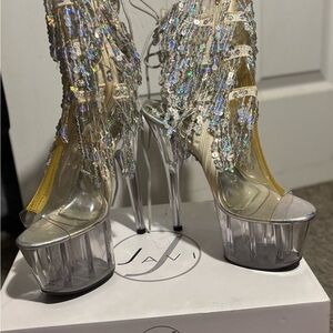 Sequin Platform Dancer Heel